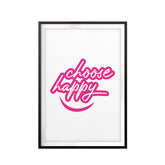 Choose Happy UNFRAMED Print Home Decor Wall Art