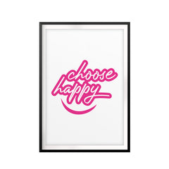 Choose Happy UNFRAMED Print Home Decor Wall Art