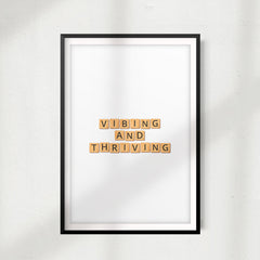 Vibing & Thriving UNFRAMED Print New Novelty Wall Art