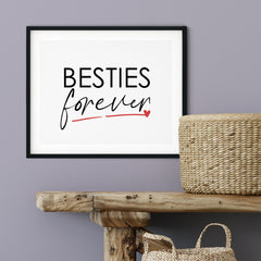 Besties Forever UNFRAMED Print Novelty D?cor Wall Art