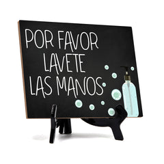 Signs ByLITA Por Favor Lavese Las Manos, Hygiene Sign, 6" x 8"