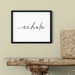 Exhale UNFRAMED Print Cute Typography Wall Art