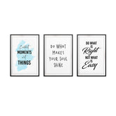 Life's Mottos Wall Art UNFRAMED Print (3 Pack)