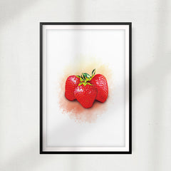 Strawberries Watercolor UNFRAMED Print Fruit Wall Art