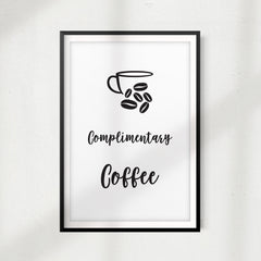 Complimentary Coffee UNFRAMED Print Home Décor, Coffee Wall Art
