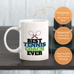 Best Tennis Coach Ever, Novelty Coffee Mug Drinkware Gift