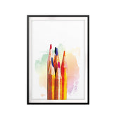 Colored Pencils Watercolor UNFRAMED Print Water Color Wall Art
