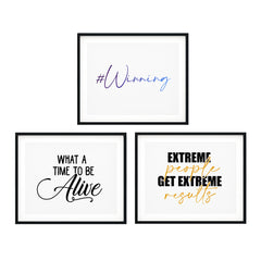 Positive Mindset Decor Wall Art UNFRAMED Print (3 Pack)