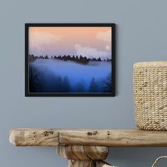 Misty Trees UNFRAMED Print Cute Typography Wall Art