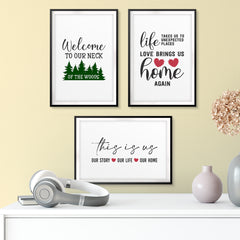 Love Home Wall Art UNFRAMED Print (3 Pack)