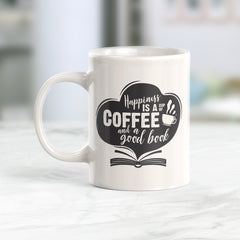 Happiness Is A Cup Of Coffee And A Good Book Coffee Mug