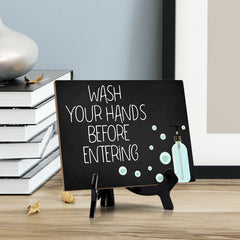Signs ByLITA Wash Your Hands Before Entering, Hygiene Sign, 6" x 8"