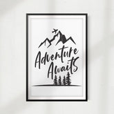 Adventure Awaits UNFRAMED Print Home Décor, Quote Wall Art