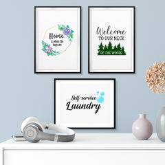 Welcome Home Wall Art UNFRAMED Print (3 Pack)