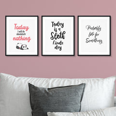 Lazy & Content Wall Art UNFRAMED Print (3 Pack)