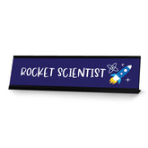 Rocket Scientist, Dark Blue Designer Series Desk Sign, Novelty Nameplate (2 x 8")