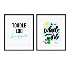 Cute Farewell Decor Wall Art UNFRAMED Print (2 Pack)