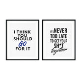 Go For It Wall Art UNFRAMED Print (2 Pack)