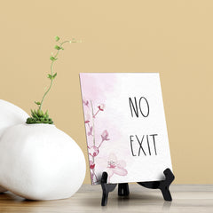 No Exit Table Sign with Easel, Floral Vine Design (6 x 8")