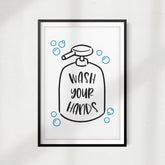 Wash Your Hands UNFRAMED Print Bathroom Décor, Quote Wall Art