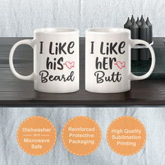 I Like His Beard I Like Her Butt (2 Pack) Coffee Mug