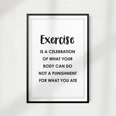 Celebrate Exercising UNFRAMED Print Workout Motivation Wall Art