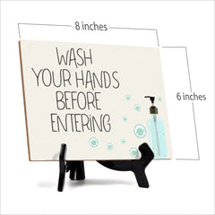 Signs ByLITA Wash Your Hands Before Entering, Hygiene Sign, 6" x 8"