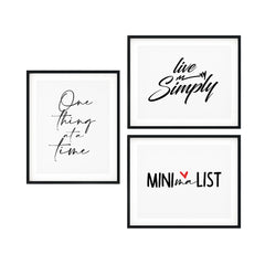 Simple Living Wall Art UNFRAMED Print (3 Pack)