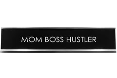 Mom Boss Hustler Novelty Desk Sign
