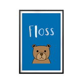 Floss UNFRAMED Print Kids Bathroom Wall Art