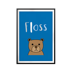Floss UNFRAMED Print Kids Bathroom Wall Art