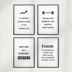 Fitness Inspiration (Set of 4) UNFRAMED Print Home Décor, Wall Art