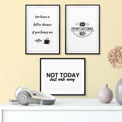 Grumpy Office Novelty Wall Art UNFRAMED Print (3 Pack)