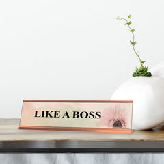 Like A Boss, Floral Designer Series Desk Sign, Novelty Nameplate (2 x 8")