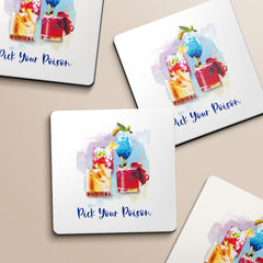 Pick Your Poison Colorful Designs ByLITA Funny Coasters