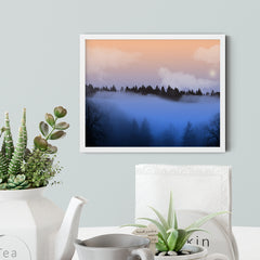 Misty Trees UNFRAMED Print Cute Typography Wall Art