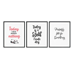 Lazy & Content Wall Art UNFRAMED Print (3 Pack)