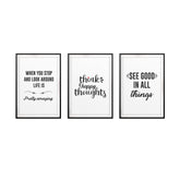 Positive Thoughts Wall Art UNFRAMED Print (3 Pack)