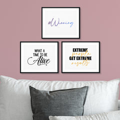 Positive Mindset Decor Wall Art UNFRAMED Print (3 Pack)