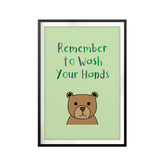 Remember To Wash Your Hands UNFRAMED Print Kids Bathroom Wall Art