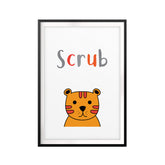 Scrub UNFRAMED Print Kids Bathroom Wall Art