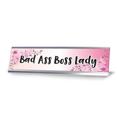 Bad Ass Boss Lady, Designer Office Gift Desk Sign (2 x 8")
