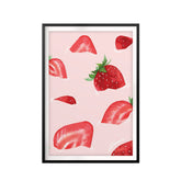 Abstract Strawberries UNFRAMED Print Fruit Wall Art