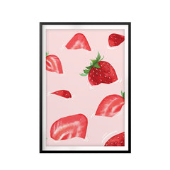 Abstract Strawberries UNFRAMED Print Fruit Wall Art