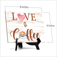 Signs ByLita Love & Coffee, Table Sign With Acrylic Stand (8 x 6')
