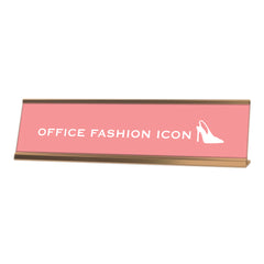 Office Fashion Icon, Pink Novelty, Rose Gold Frame Desk Design (2X8)
