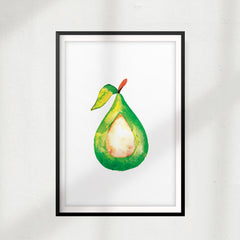 Pear Watercolor UNFRAMED Print Fruit Wall Art