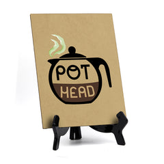 Signs ByLITA Pot Head V2- Colored, Table Sign, 6" x 8"