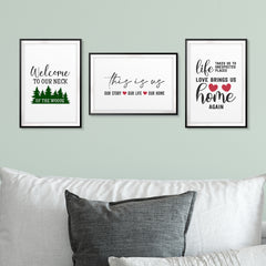 Love Home Wall Art UNFRAMED Print (3 Pack)