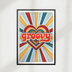 Groovy UNFRAMED Print Retro Wall Art